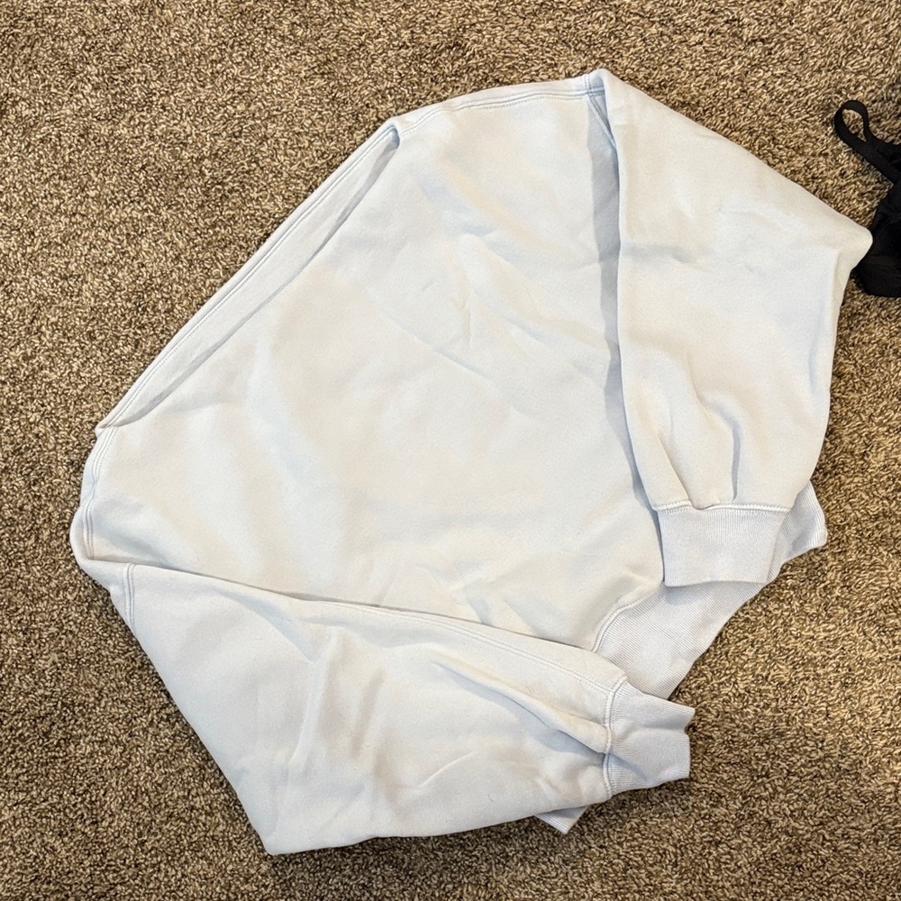 Abercrombie Light Blue off the shoulder Sweatshirt